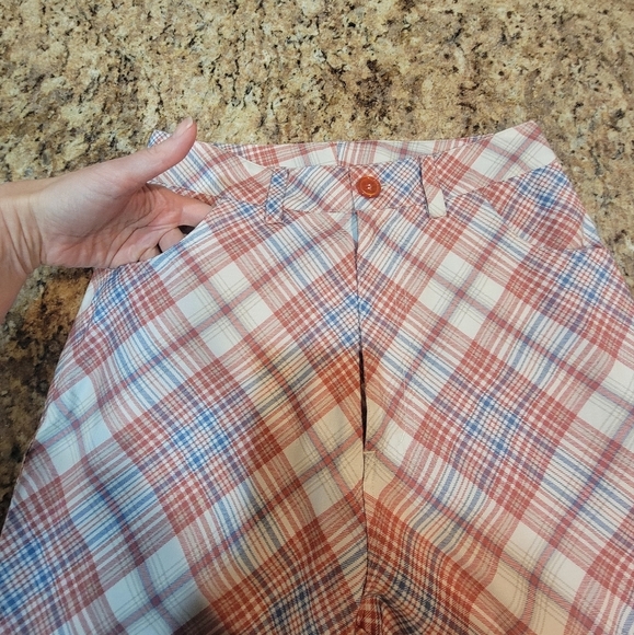 Rolla's PLAID CHECK BOOTCUT PANT POMEGRANATE Women's Size Small NWT - Picture 5 of 13